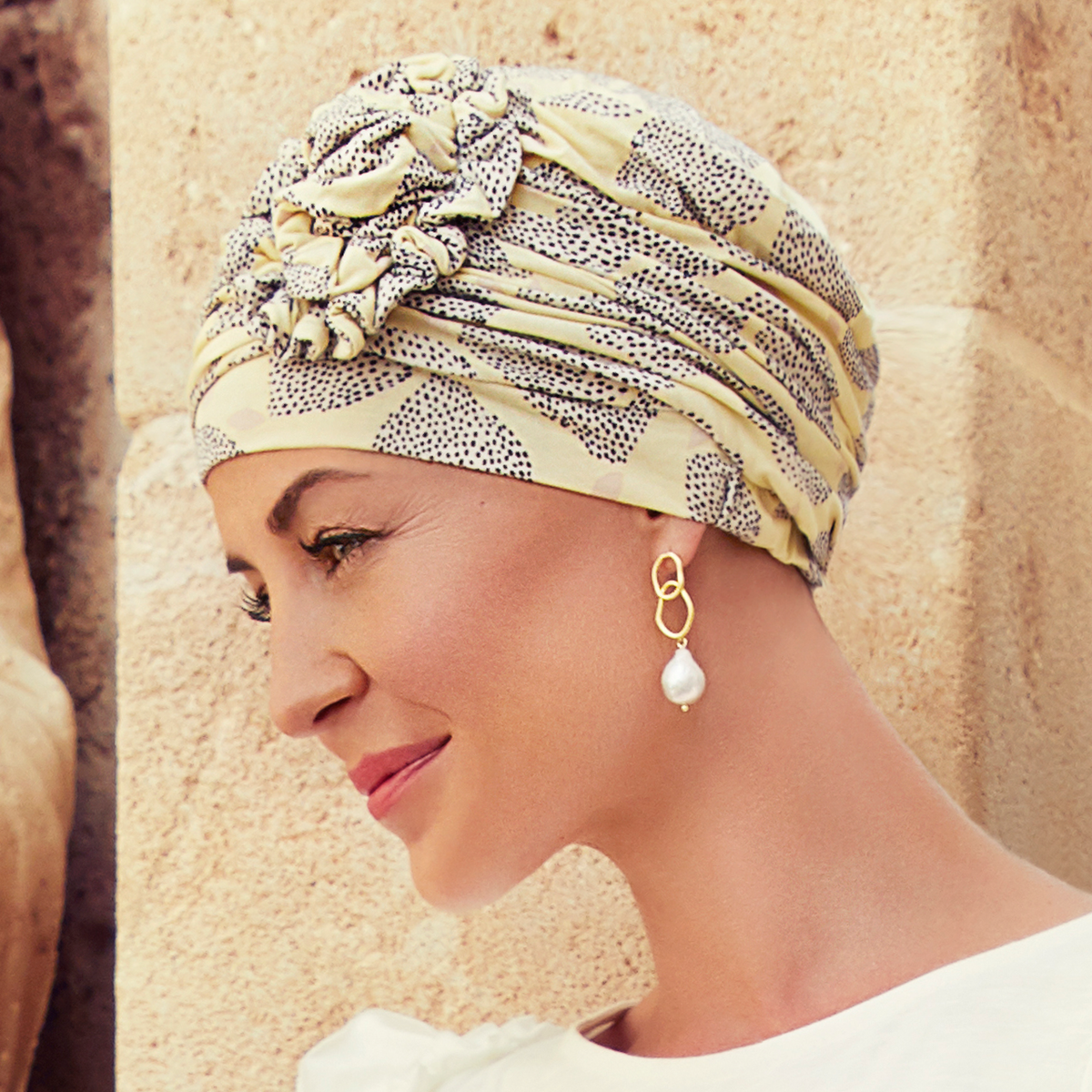 HocLotus Turban - Printed 0646 Summer Lemons