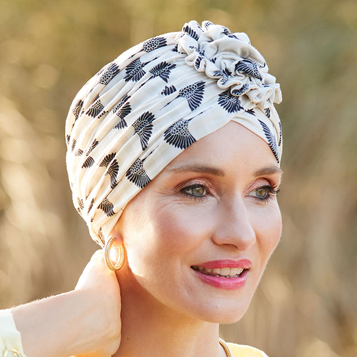 HocLotus Turban - Printed 0753 Swan Lake