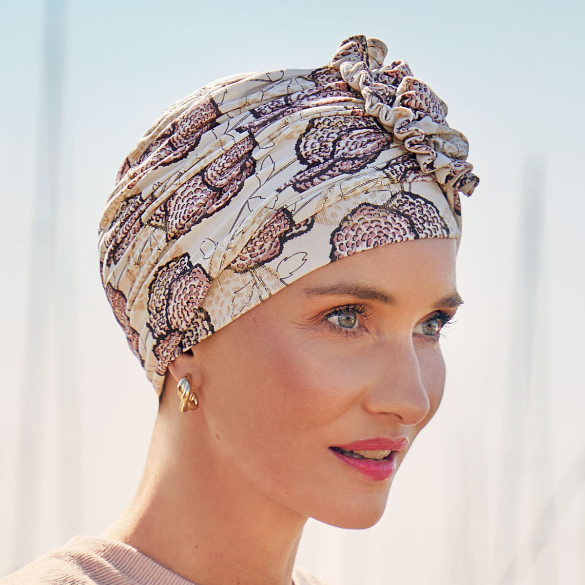 HocLotus Turban - Printed 0755 Blooming Pinks