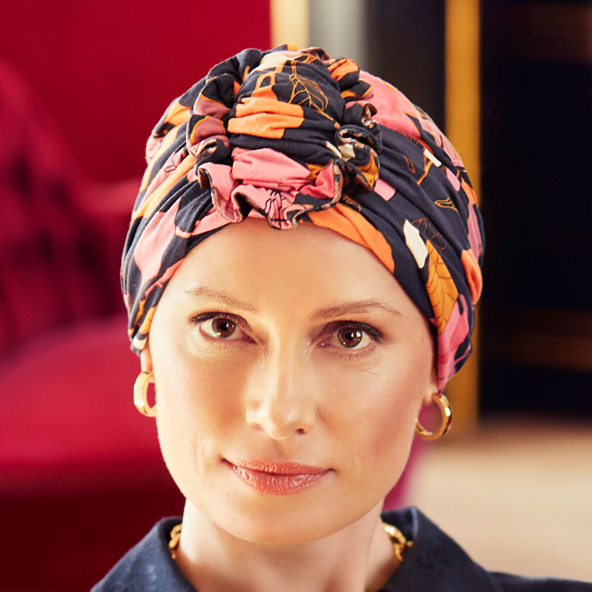 HocLotus Turban - Printed 0883 Joyful Autumn