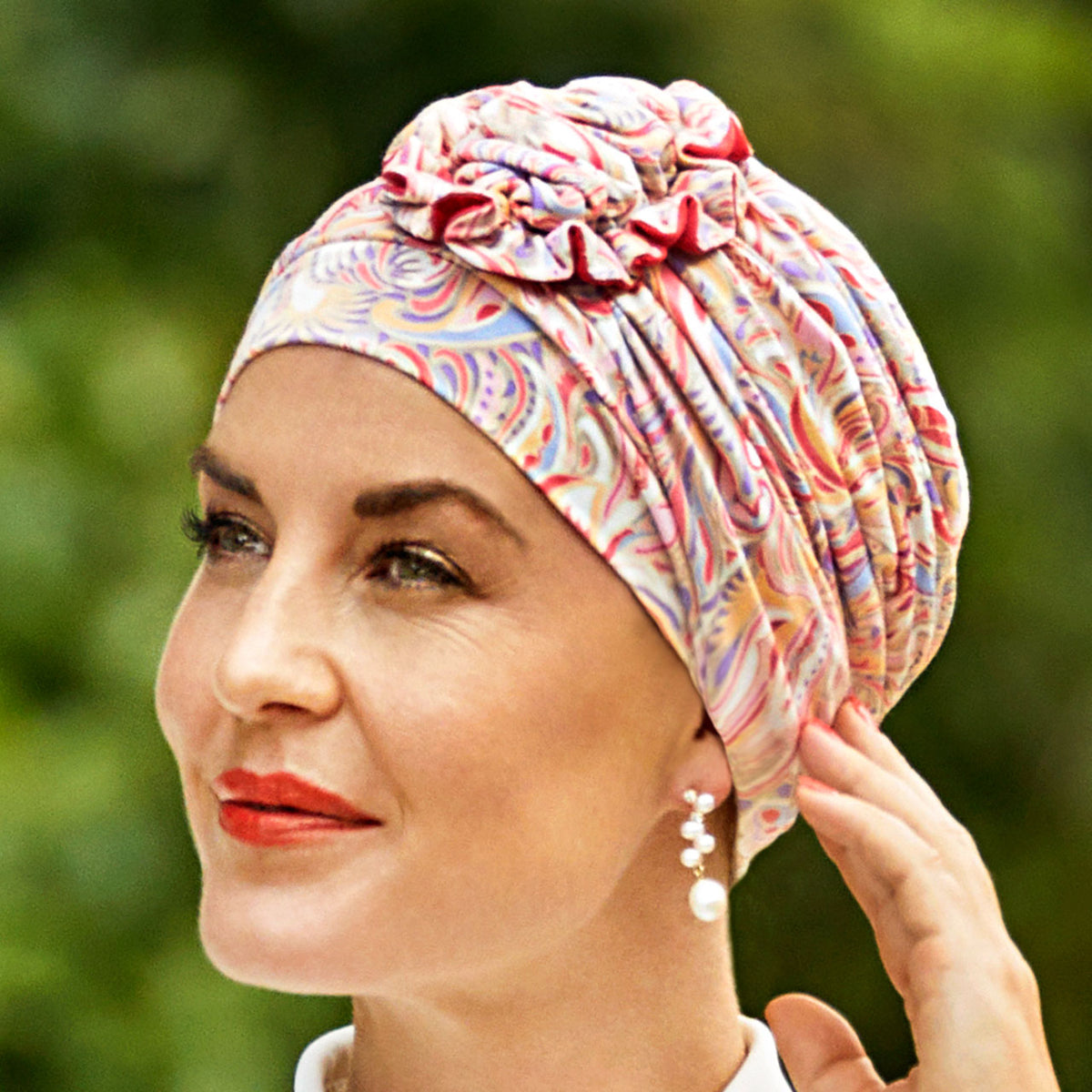 HocLotus Turban - Printed 0912 Energetic Flowers