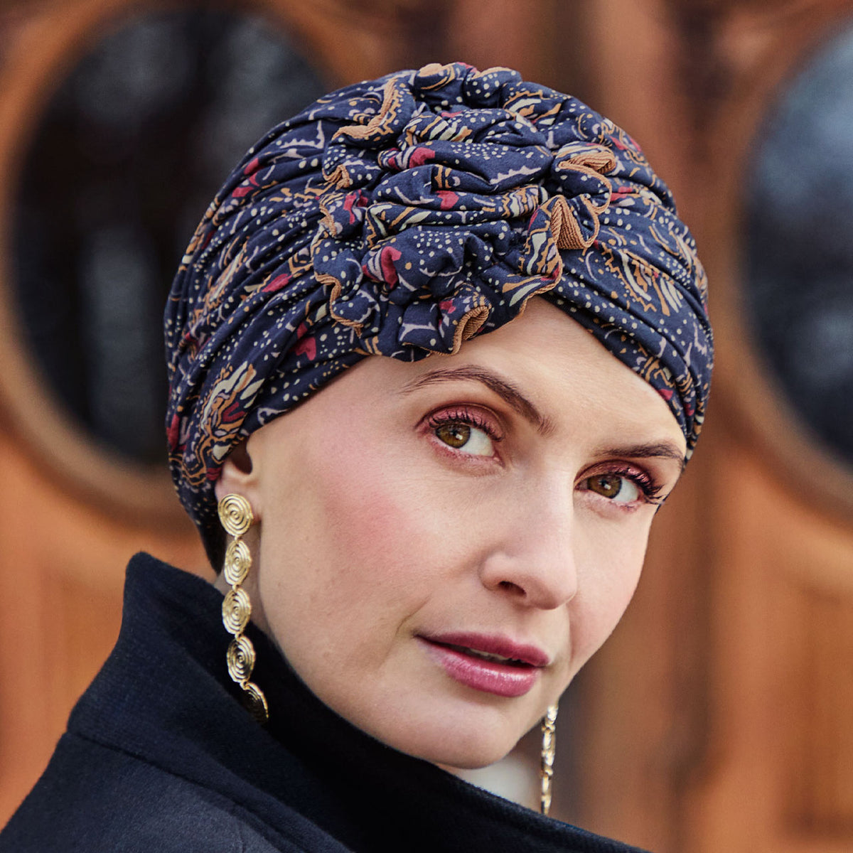 HocLotus Turban - Printed 4119 Amber Garden