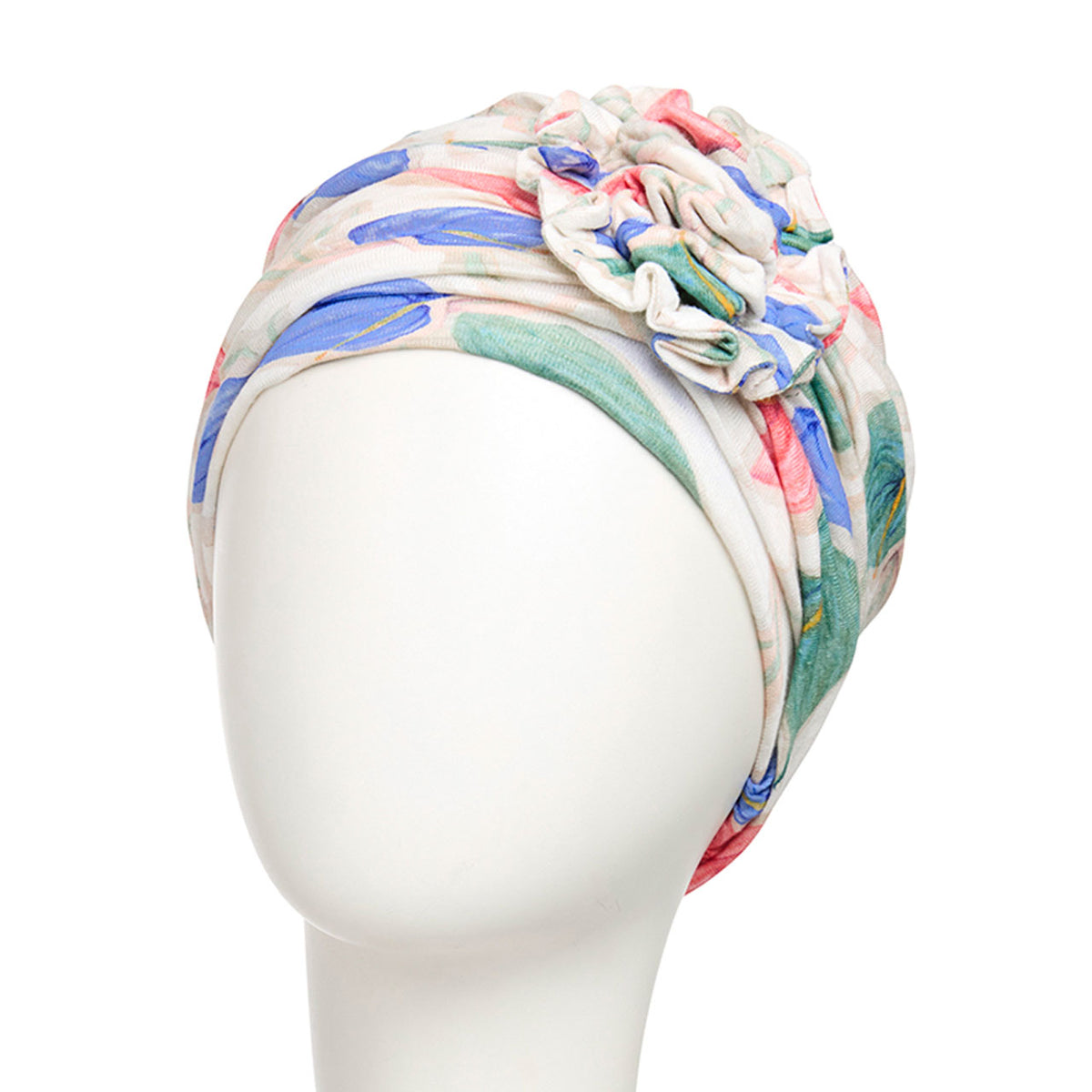 HocLotus Turban - Printed (Linen) 4080 Tropical Blossom