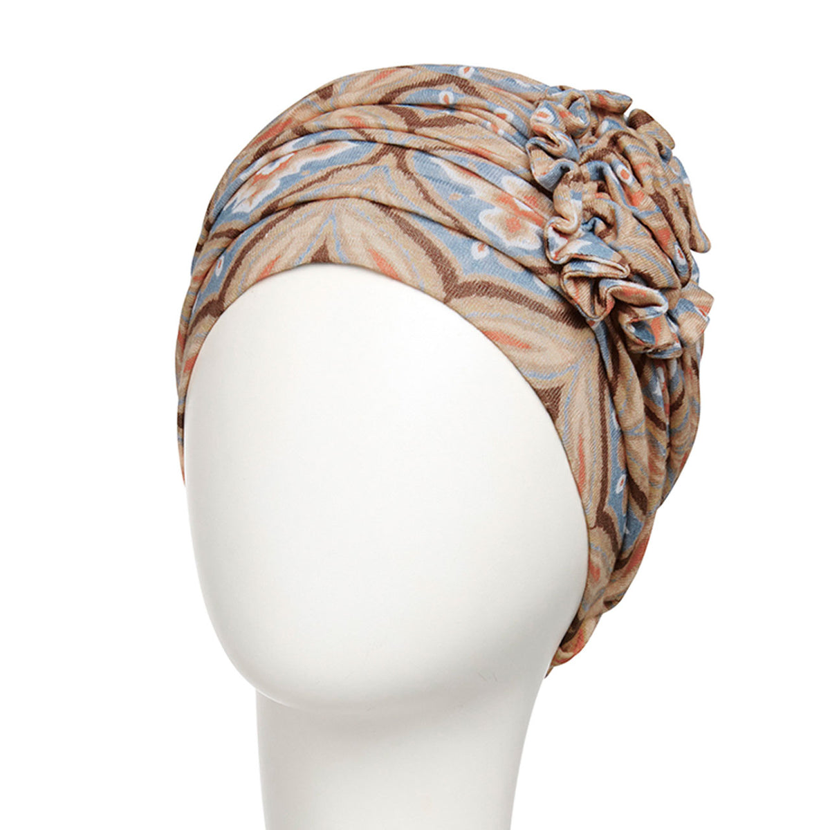 HocLotus Turban - Printed (Linen) 4081 Touch of Gold