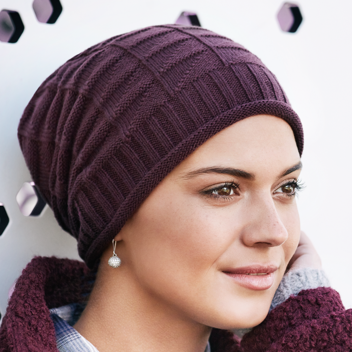 HocDagny - V Knitted Hat 0519 Raisin