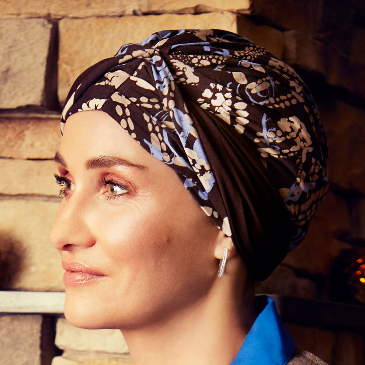 HocShakti Turban - Printed 0795 Autumn Blues