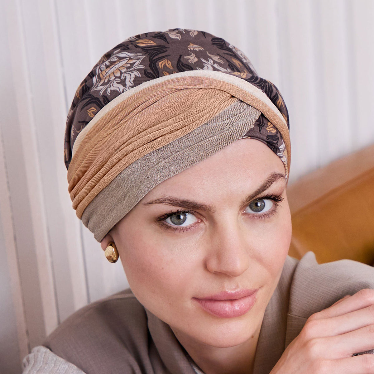 HocShakti Turban - Printed 4047 Autumn Ornaments