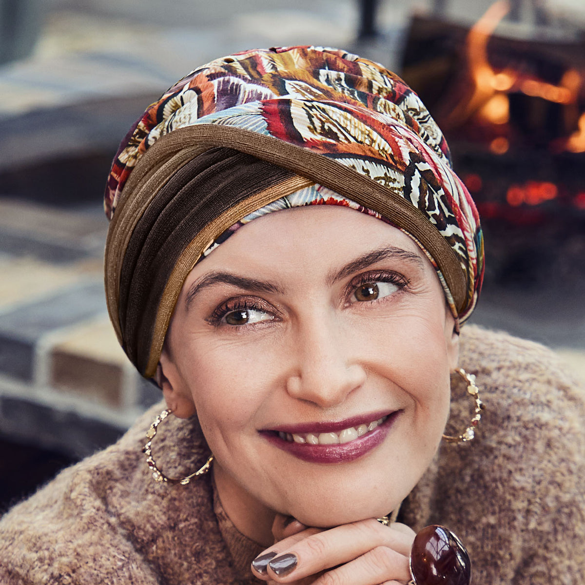 HocShakti Turban - Printed 4117 Tribal Feathers