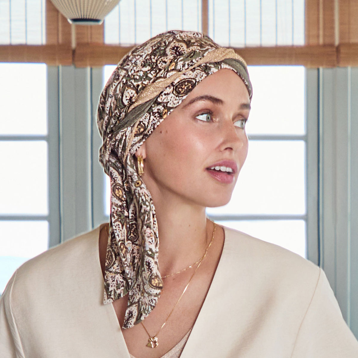HocBeatrice Turban with Ribbons 4077 Moroccan Romance