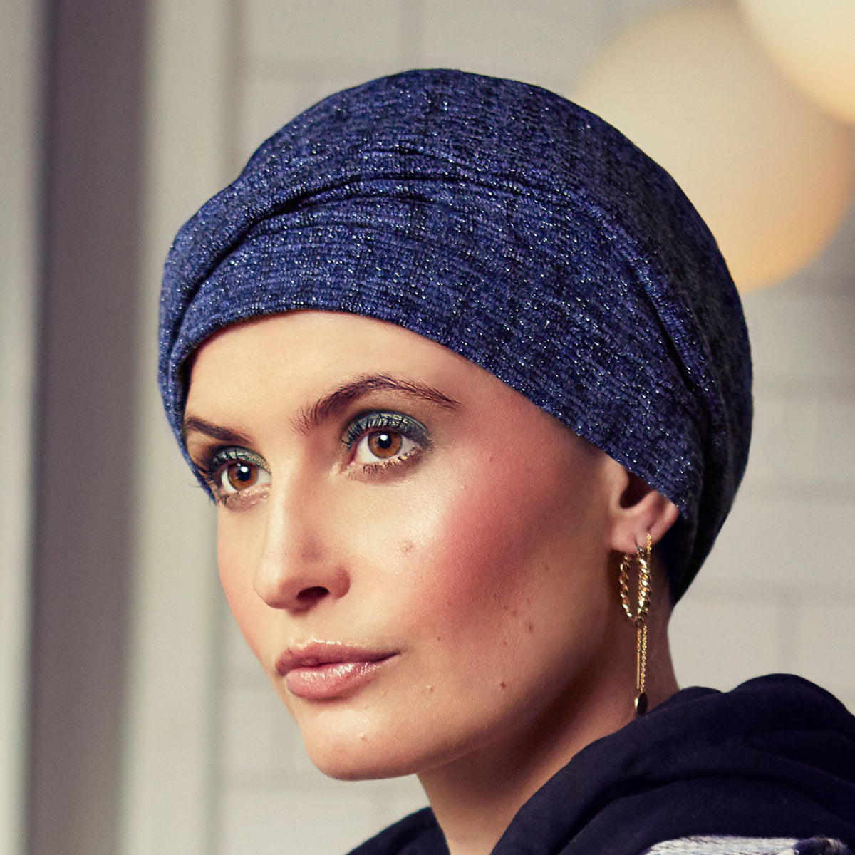 HocNelly - V Turban 0749 Blue with Silver