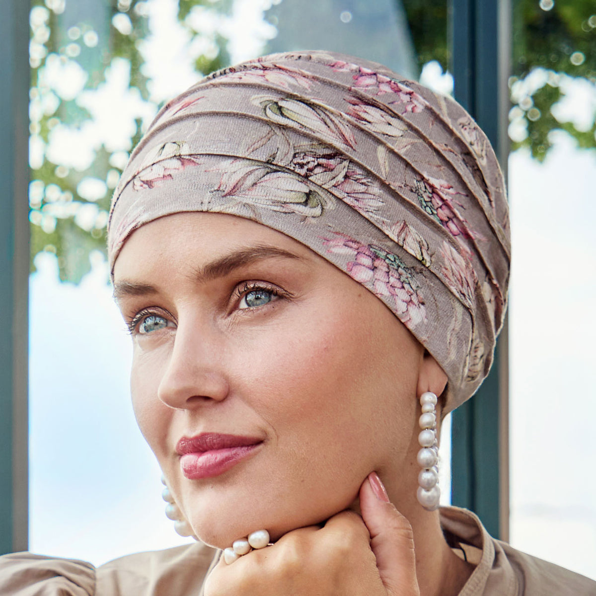 HocYoga Turban - Printed (Linen) 4024 Protea Love