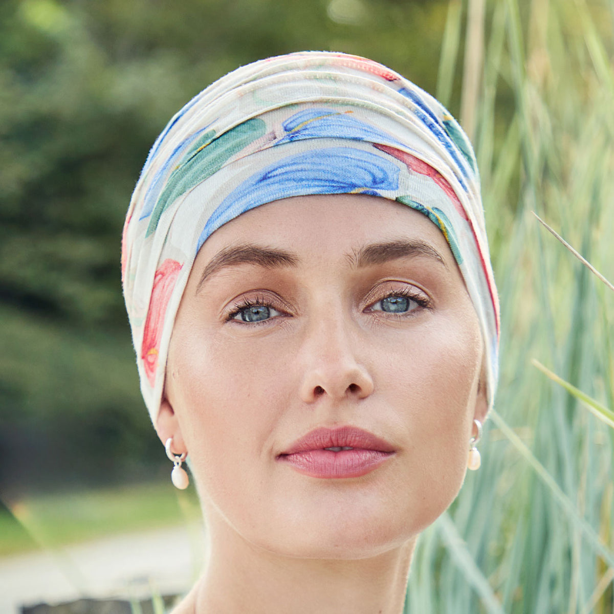 HocYoga Turban - Printed (Linen)  4080 Tropical Blossoms