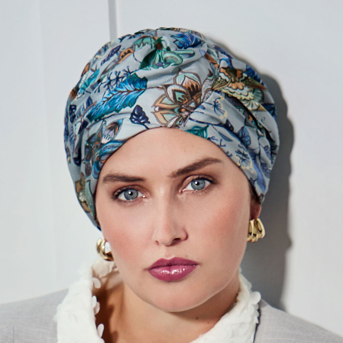 HocCiana Turban - 4091 Paisley Love- Blue/Grey
