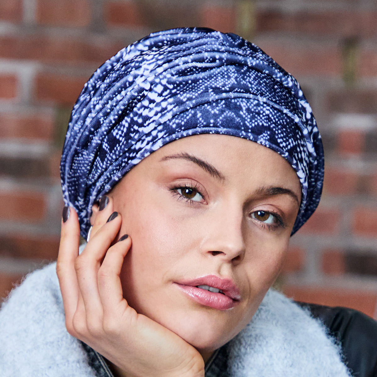 HocLea - V Turban Velvet 4063 Blue Snake