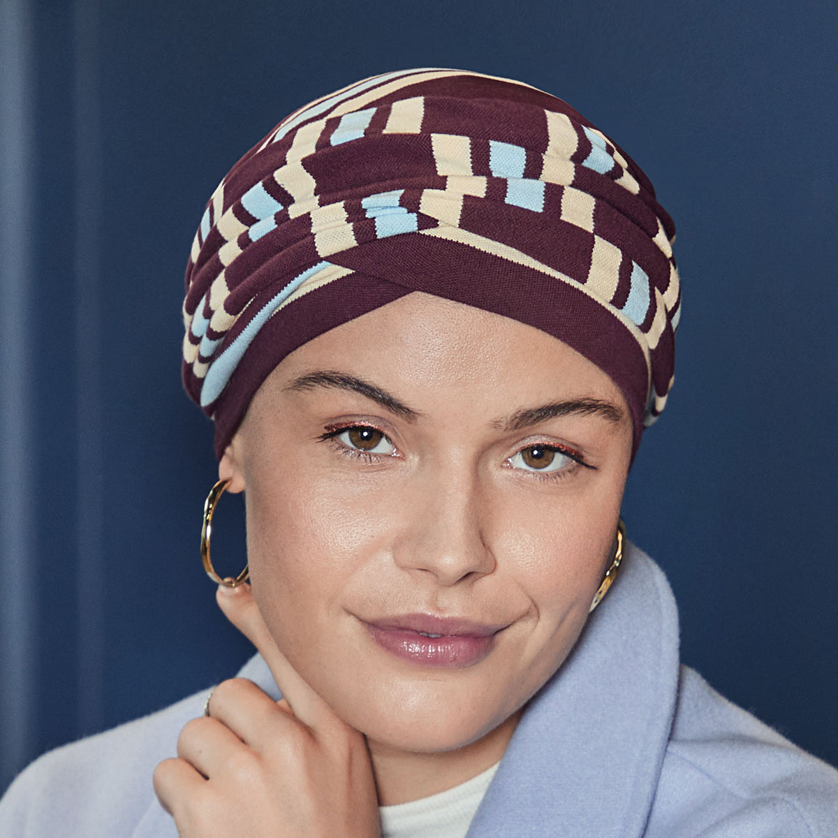 HocElma - V Turban 4135 Brown Stripes