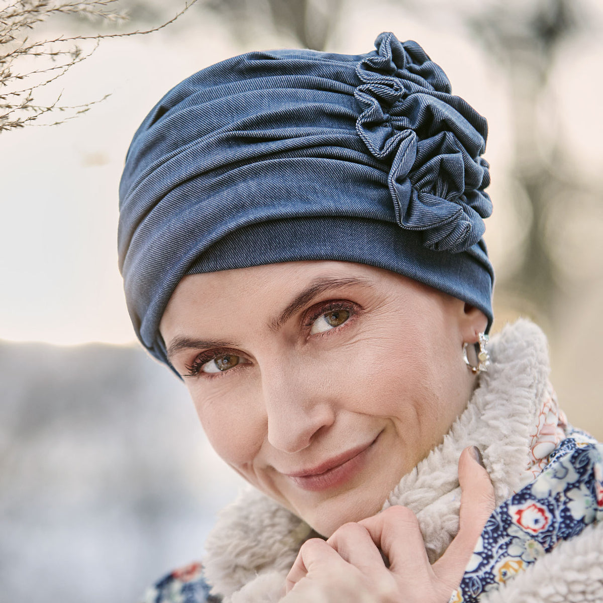 HocLotus Turban 4131 Dark Blue Denim