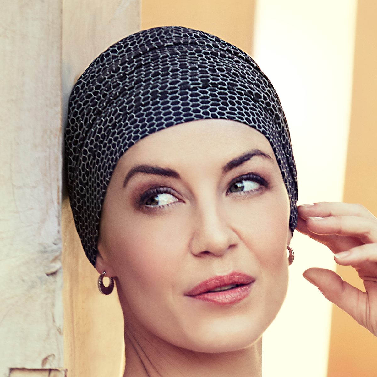 HocYoga Turban - Printed 0335 Black &#39;n&#39; Beige Print