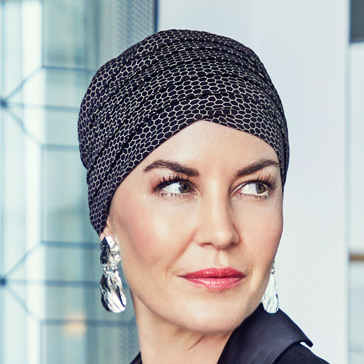 HocYoga Turban - Printed 0335 Black &#39;n&#39; Beige Print