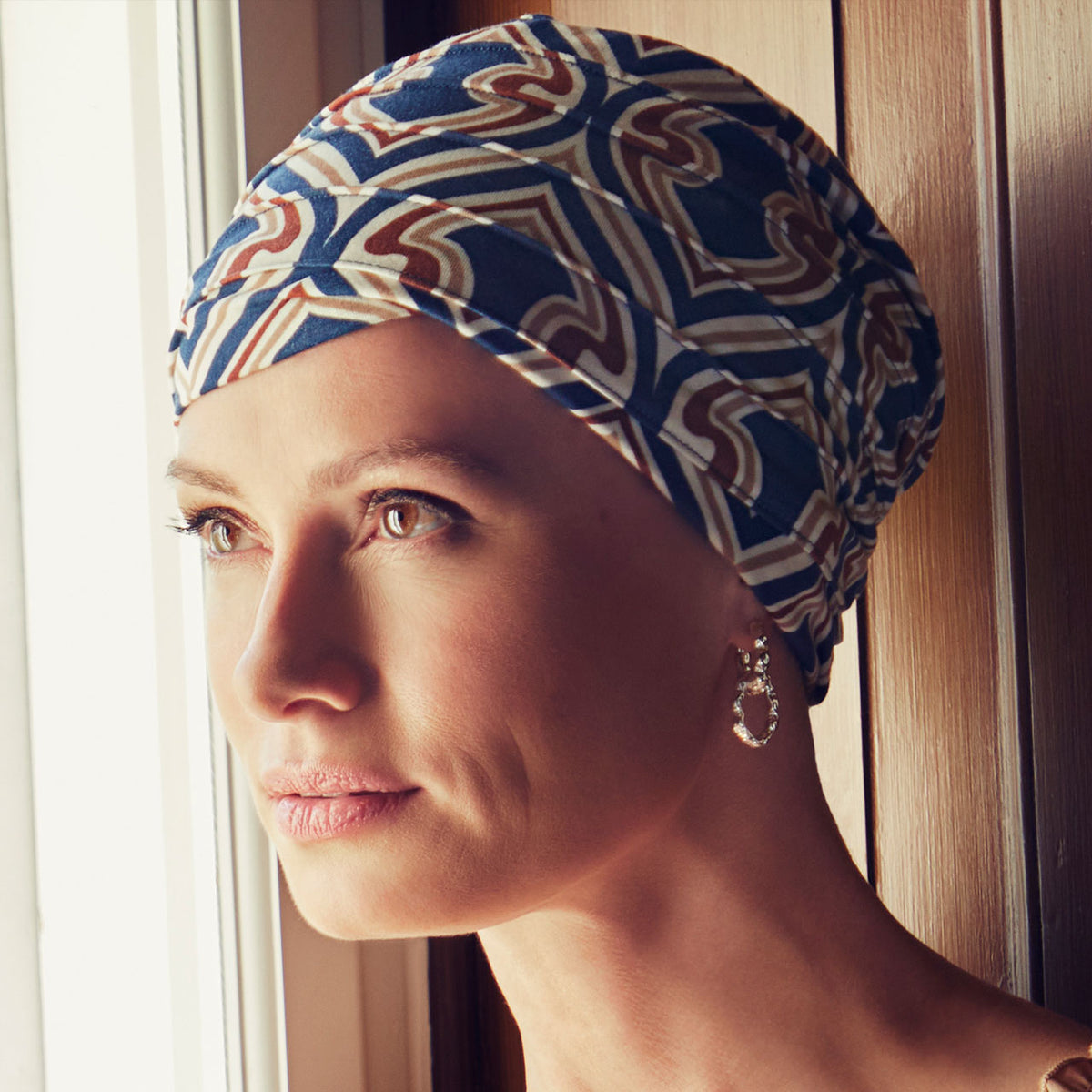 HocYoga Turban - Printed 0881 Endless Shapes Of Blue