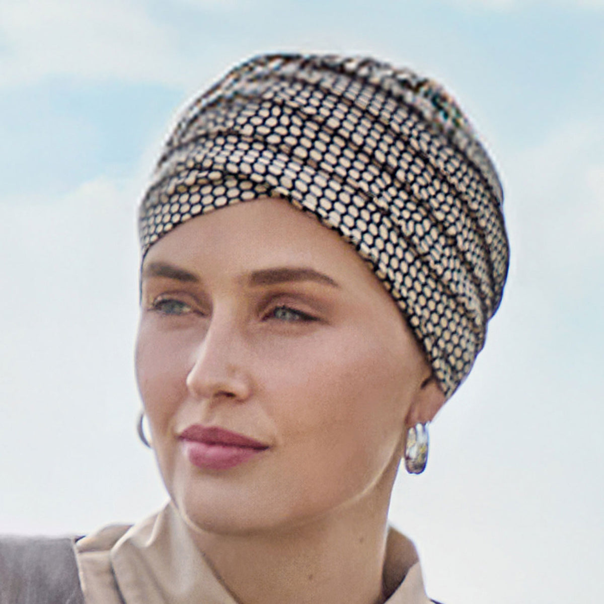 HocYoga Turban - Printed 4076 Beige Snake