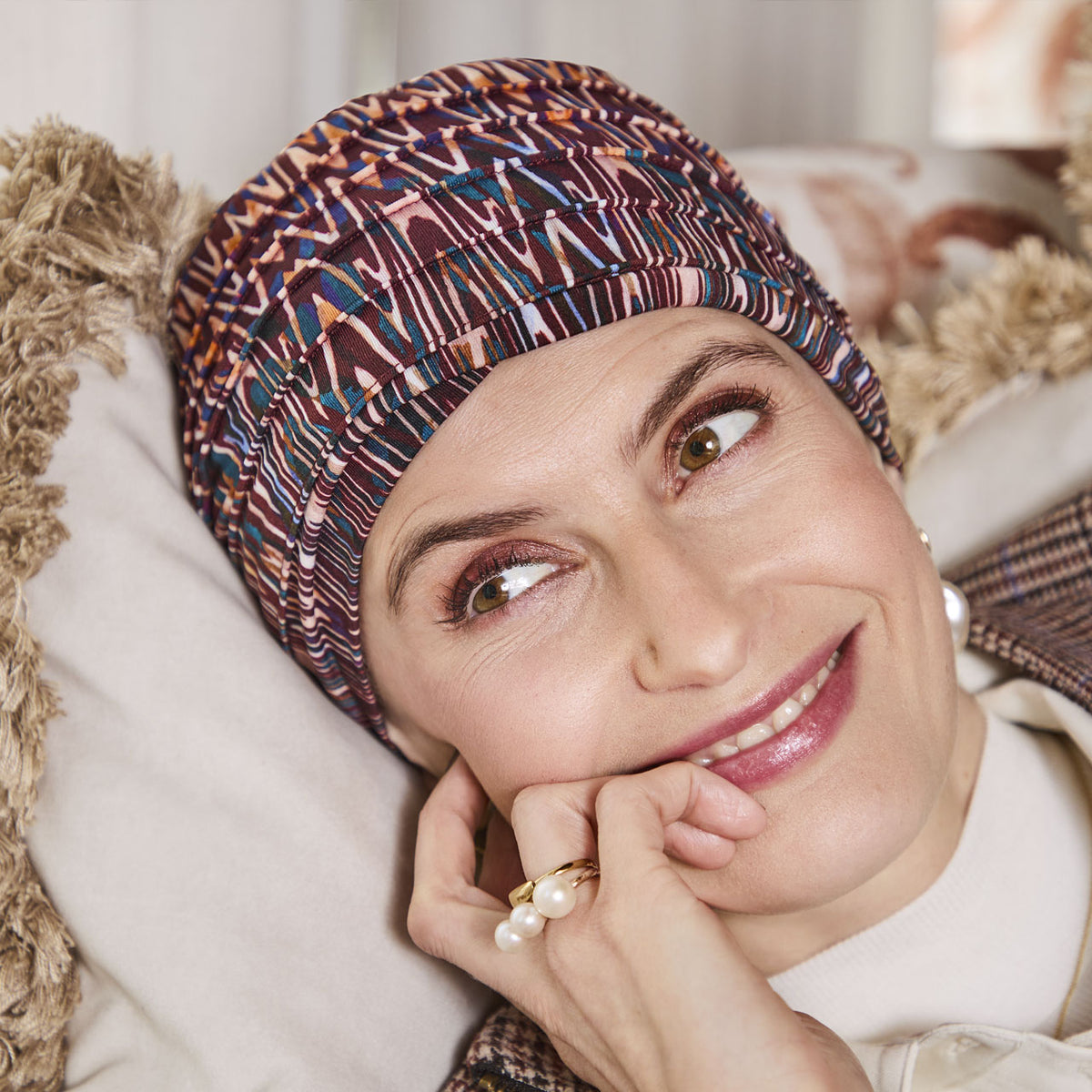 HocYoga Turban - Printed 4118 Ikat Mystery