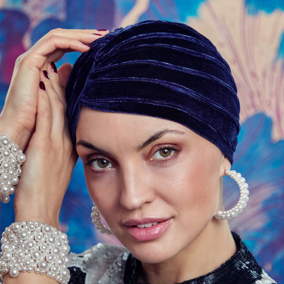 HocPearl Turban - Velvet 4059 Emerald Blue
