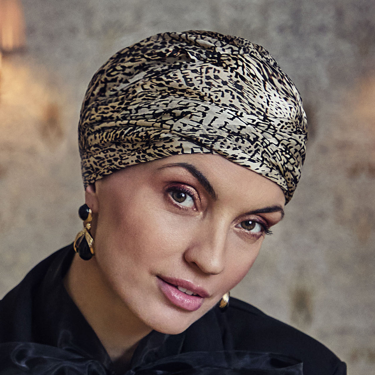 HocSapphire Turban - Printed 4139 Mocha Snake