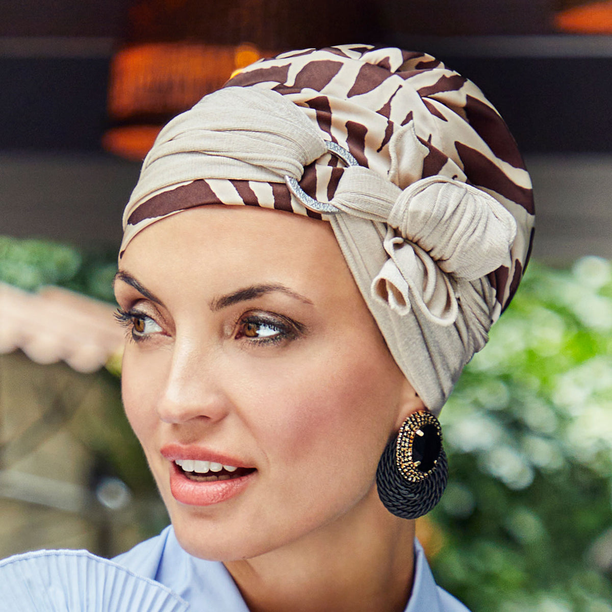 HocSienna Turban Set - Printed 0867 Soft Beige Giraffe