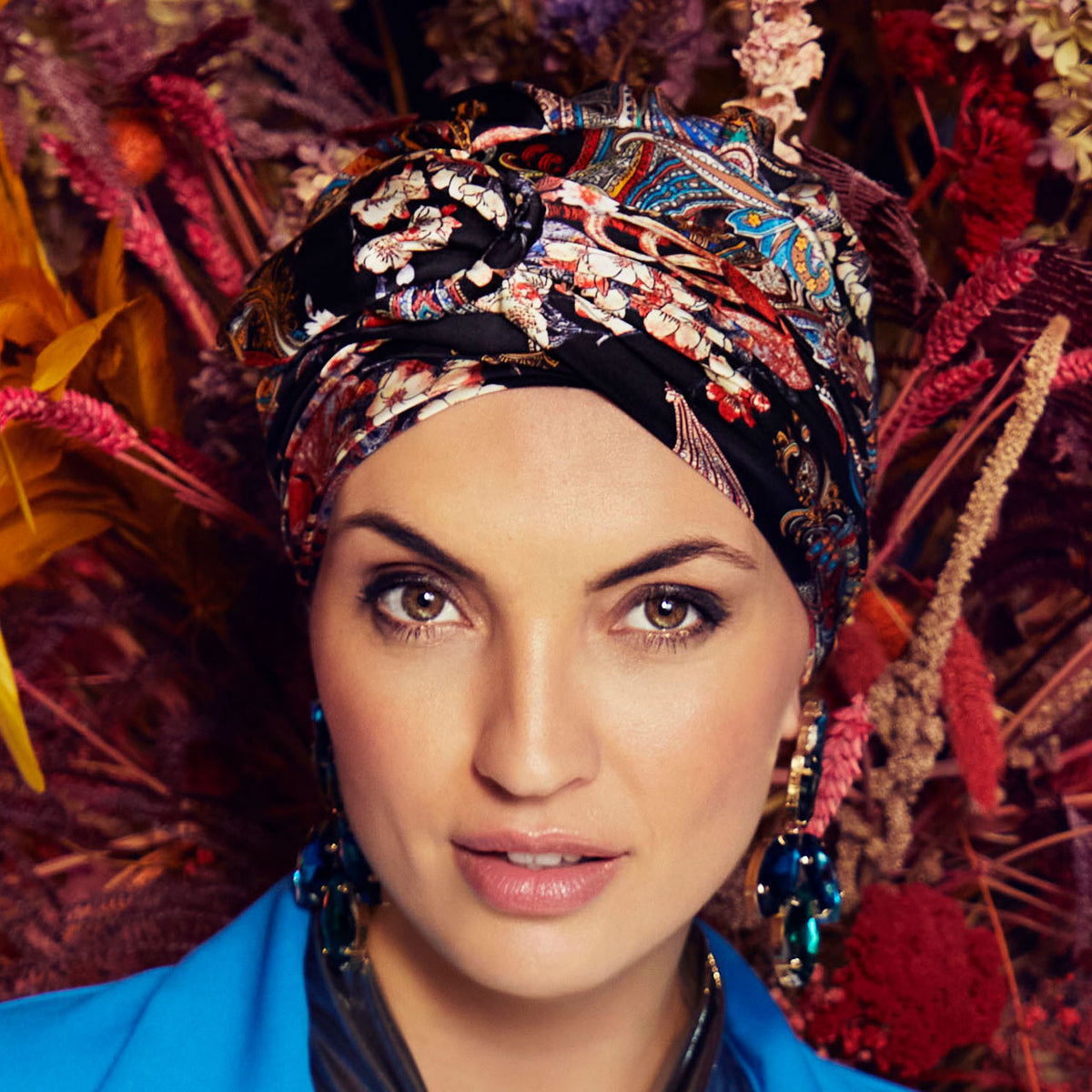 HocFaden Boho Turban - Printed 0887 Orient Maroon