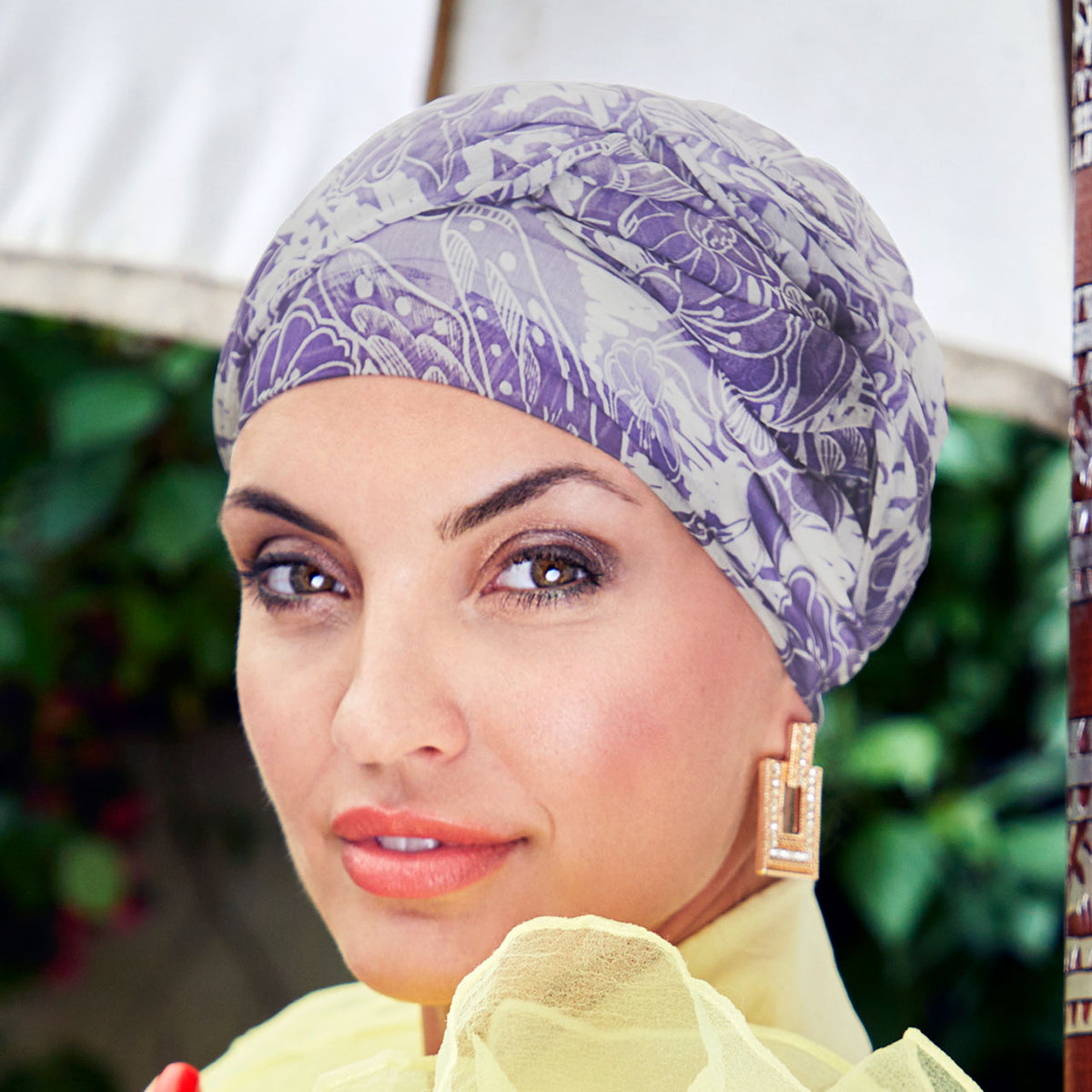 HocAmber Turban Set - Printed 0919 Purple Romance