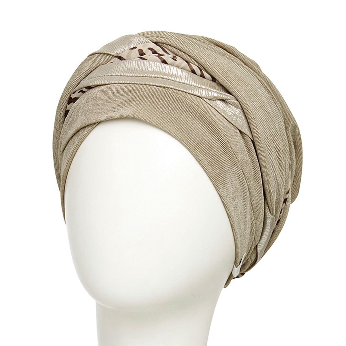 HocPerla - Boho Turban Set 4108 Taupe Tiger