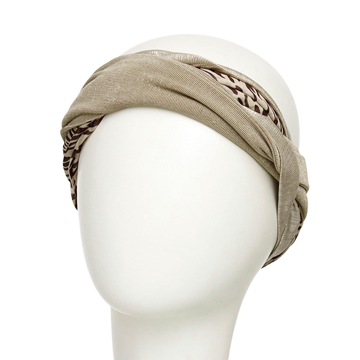 HocPerla - Boho Turban Set 4108 Taupe Tiger