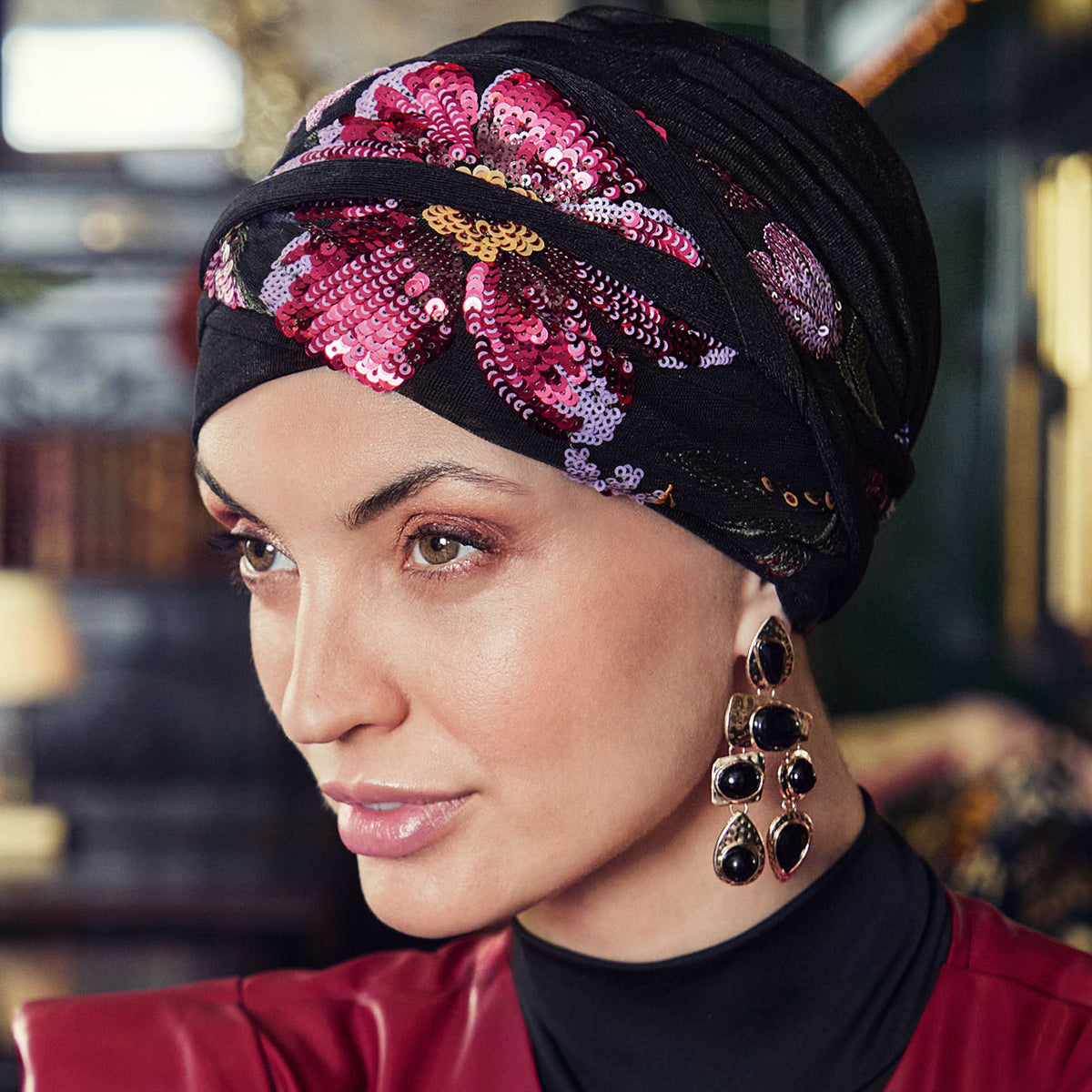 HocPerla - Boho Turban Set 4143 Floral Sequins